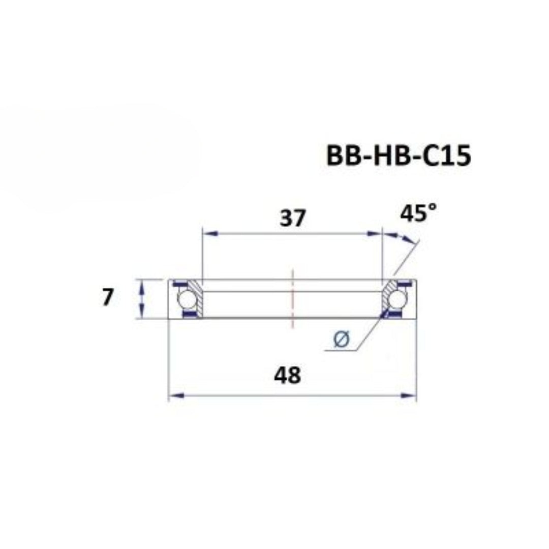 Headset Bearing - BlackBearing - C15 - 37 x 48 x 7 mm 45/90°