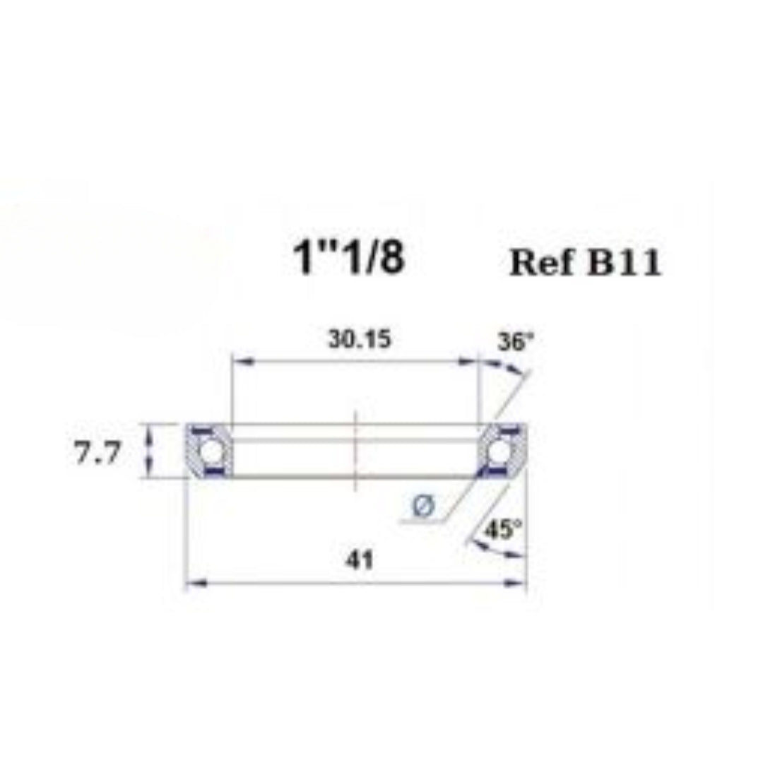 Headset bearing - Blackbearing - b11 - 30.15 x 41 x 7.7 mm 36/45°