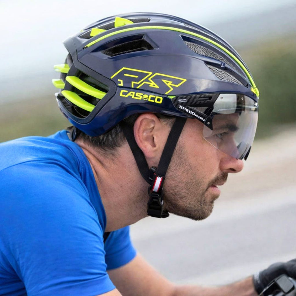 Casco Speedairo2 RS blue-neon yellow shiny Helmet