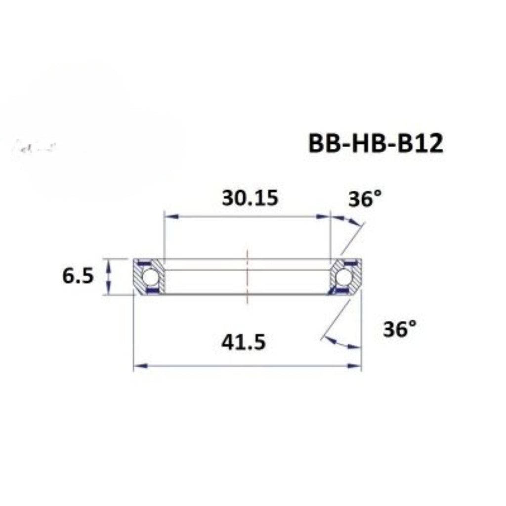 Headset bearing - Blackbearing - b12 - 30.15 x 41.5 x 6.5 mm 36/36°