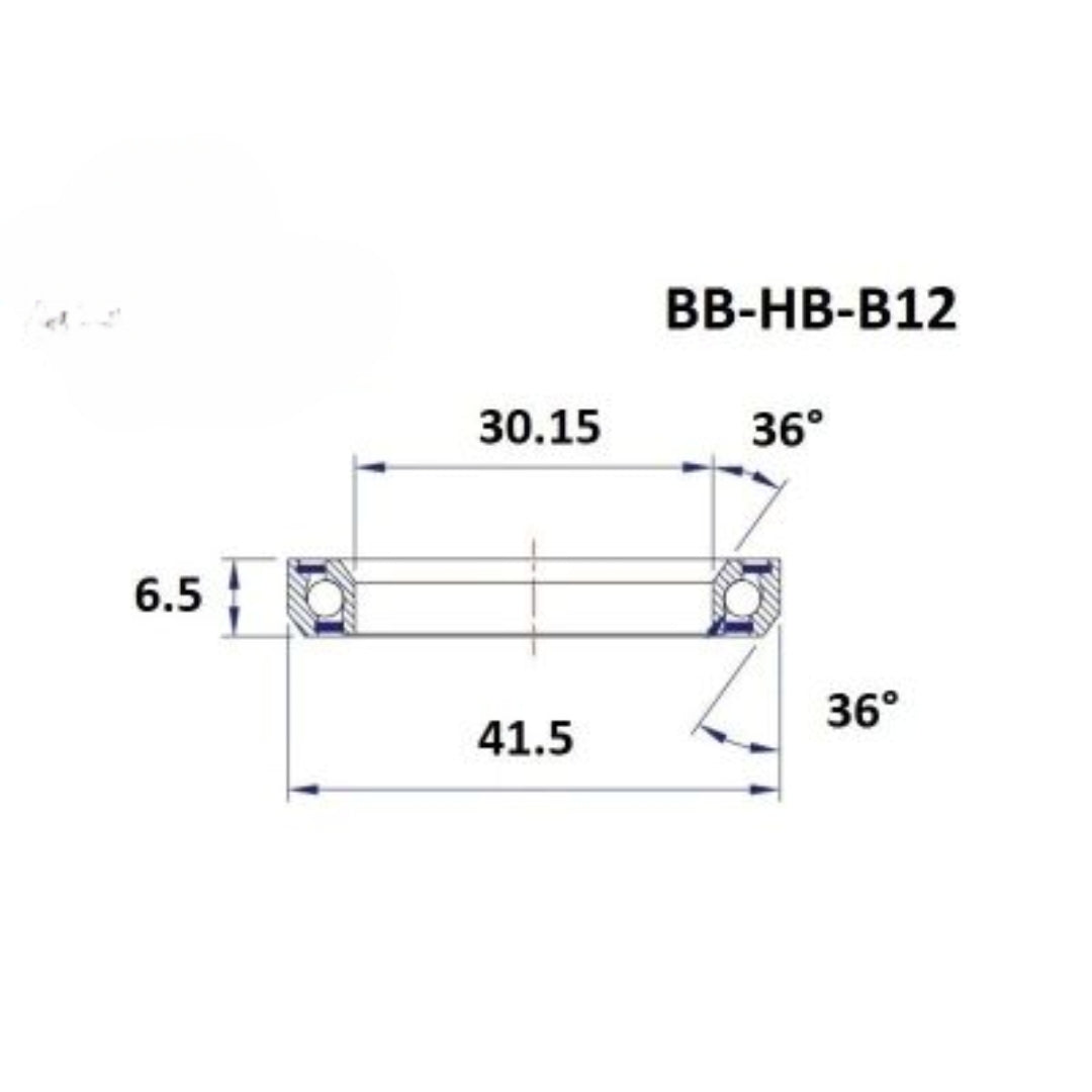 Headset bearing - Blackbearing - b12 - 30.15 x 41.5 x 6.5 mm 36/36°