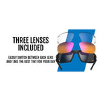 Tifosi Dolomite 2.0 Matte Black-Smoke/AC Red/Clear Lenses