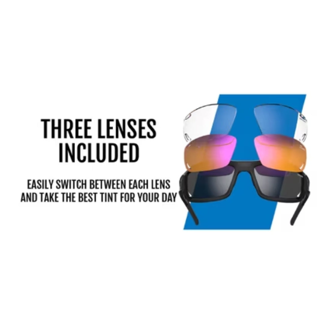 Tifosi Dolomite 2.0 Matte Black-Smoke/AC Red/Clear Lenses