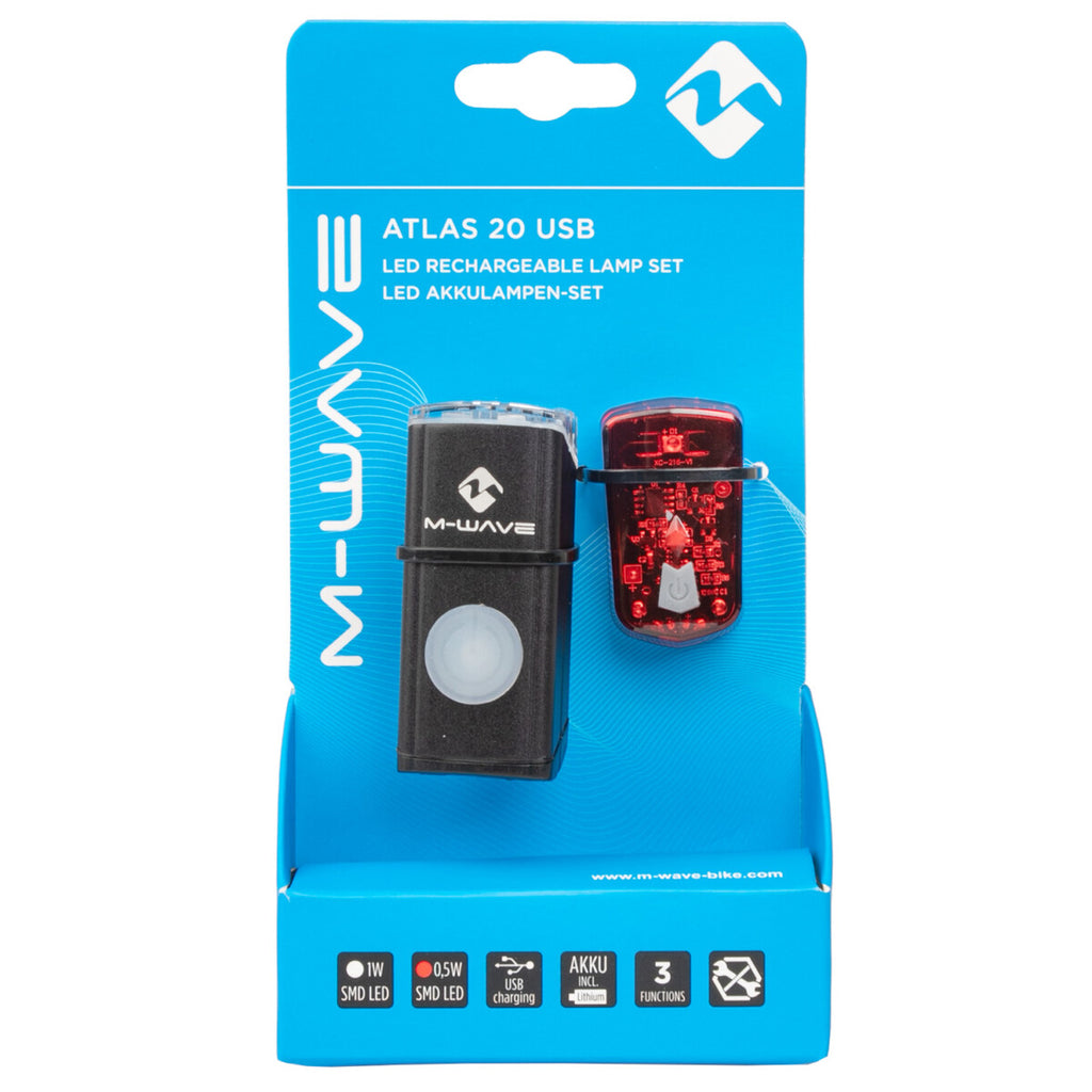 M-Wave Lighting Set Usb Led Battery Black