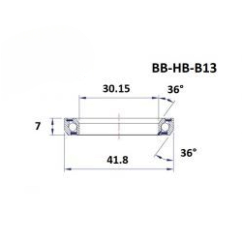 Headset bearing - Blackbearing - b13 - 30.15 x 41.8 x 7 mm 36/36°