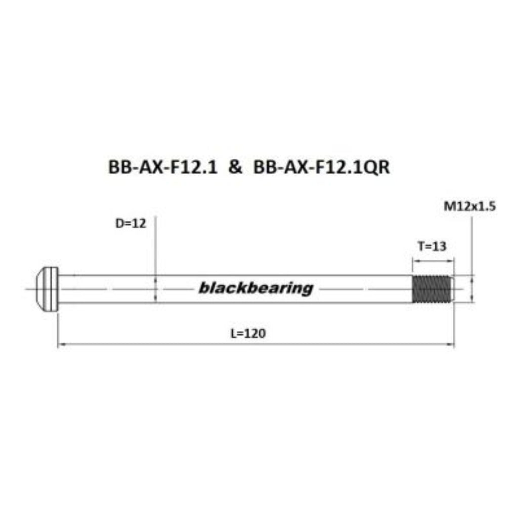 Axle -Blackbearing - 12mm - 100/119 - m12 x 1.5 - 13mm
