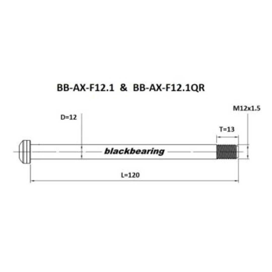 Axle -Blackbearing - 12mm - 100/119 - m12 x 1.5 - 13mm