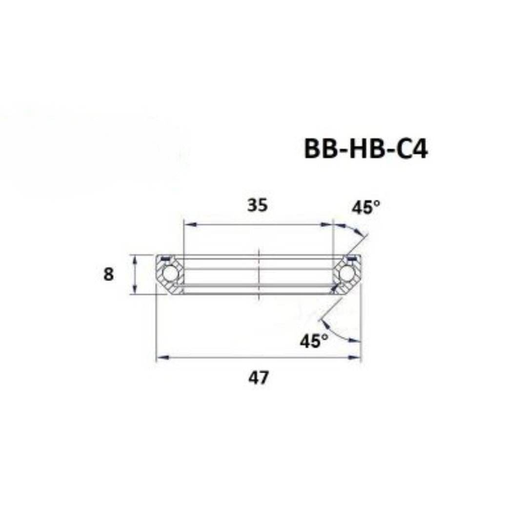 Headset Bearing - BlackBearing - C4 - 35 x 47 x 8 mm 45/45°