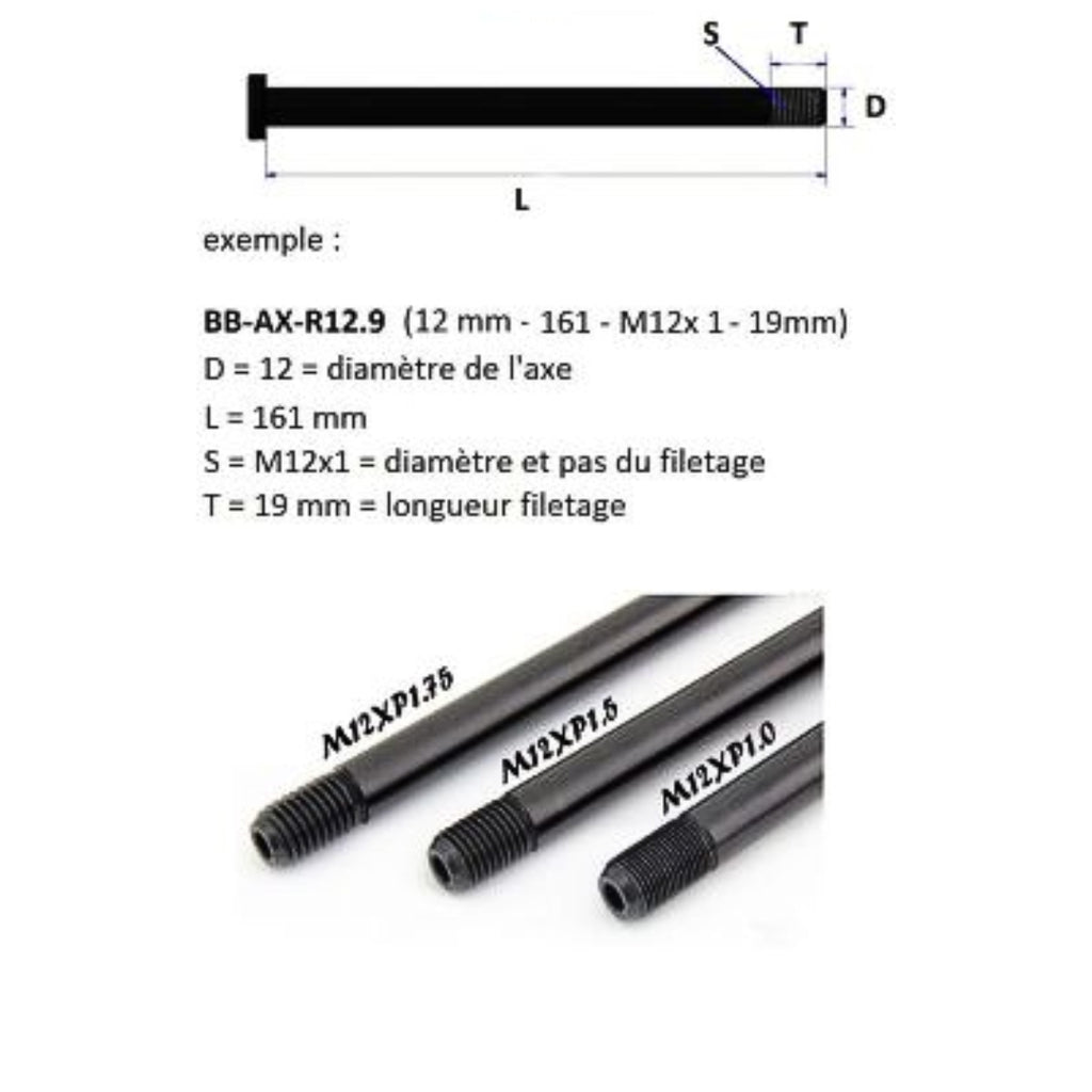 Axle - Blackbearing - f15.1 (15mm-125-m15x1.5-17mm)