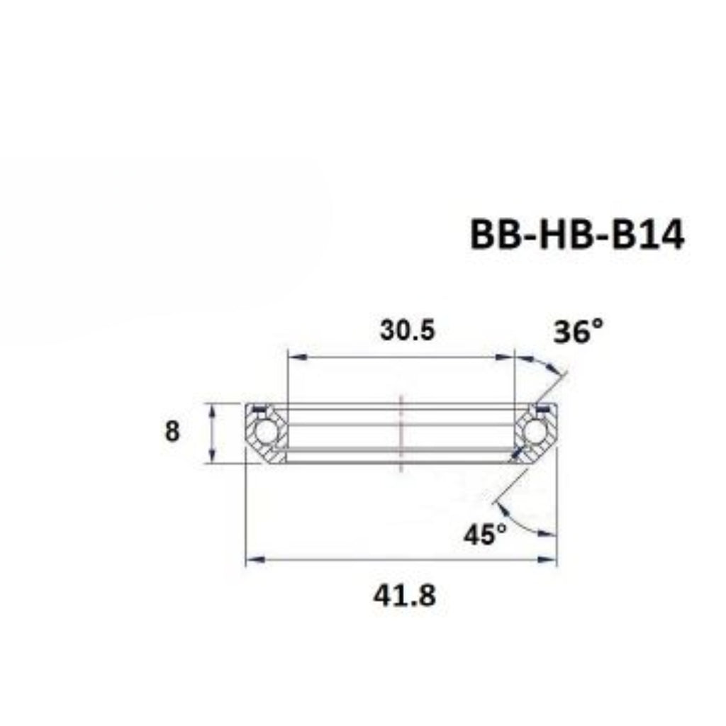 Headset bearing - Blackbearing - b14 - 30.5 x 41.8 x 8 mm 36/45°