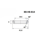 Headset bearing - Blackbearing - b14 - 30.5 x 41.8 x 8 mm 36/45°