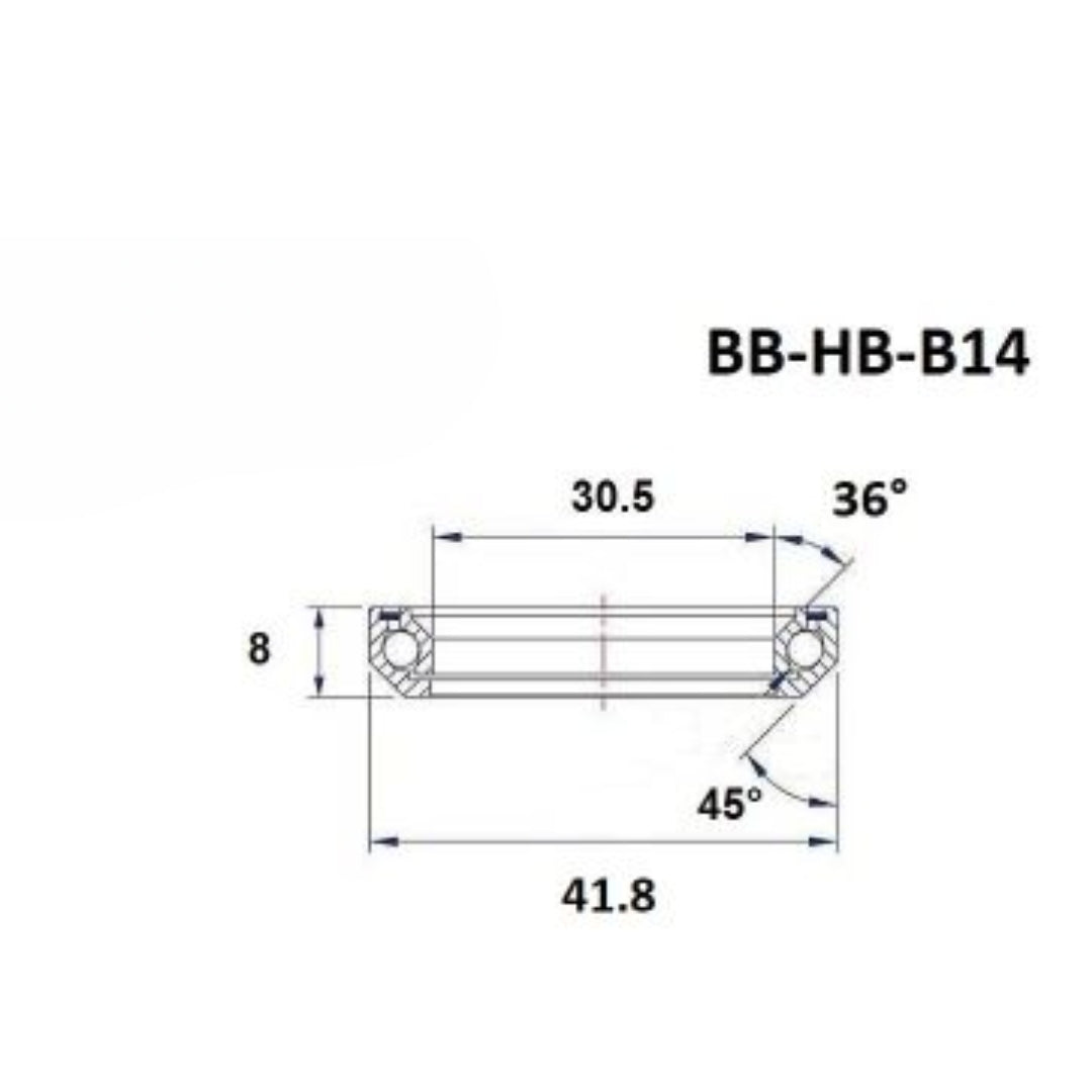 Headset bearing - Blackbearing - b14 - 30.5 x 41.8 x 8 mm 36/45°