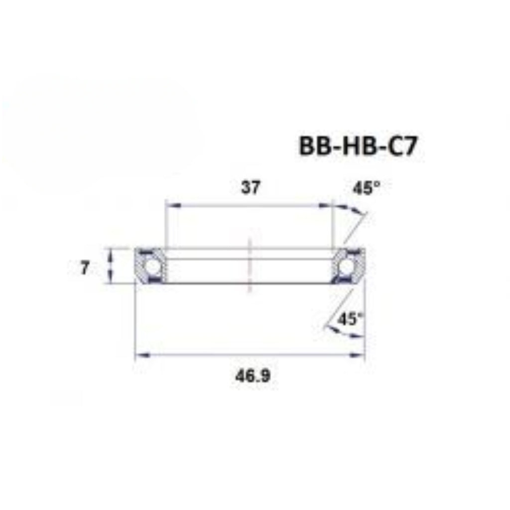 Headset Bearing - BlackBearing - C7 - 37 x 46.9 x 7 mm 45/45°