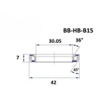 Headset bearing - Blackbearing - b15 - 30.05 x 42 x 7 mm 36/45°