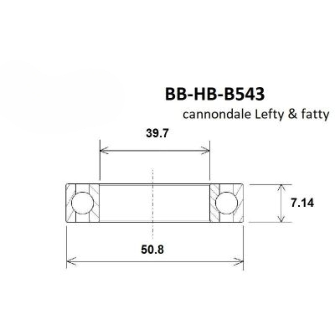 Headset bearing - Blackbearing - b543 - 39.7 x 50.8 x 7.14 mm 45/45°