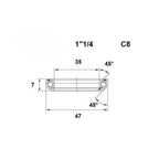 Headset Bearing - Black Bearing - C8 - 35 x 47 x 7 mm 45/45°