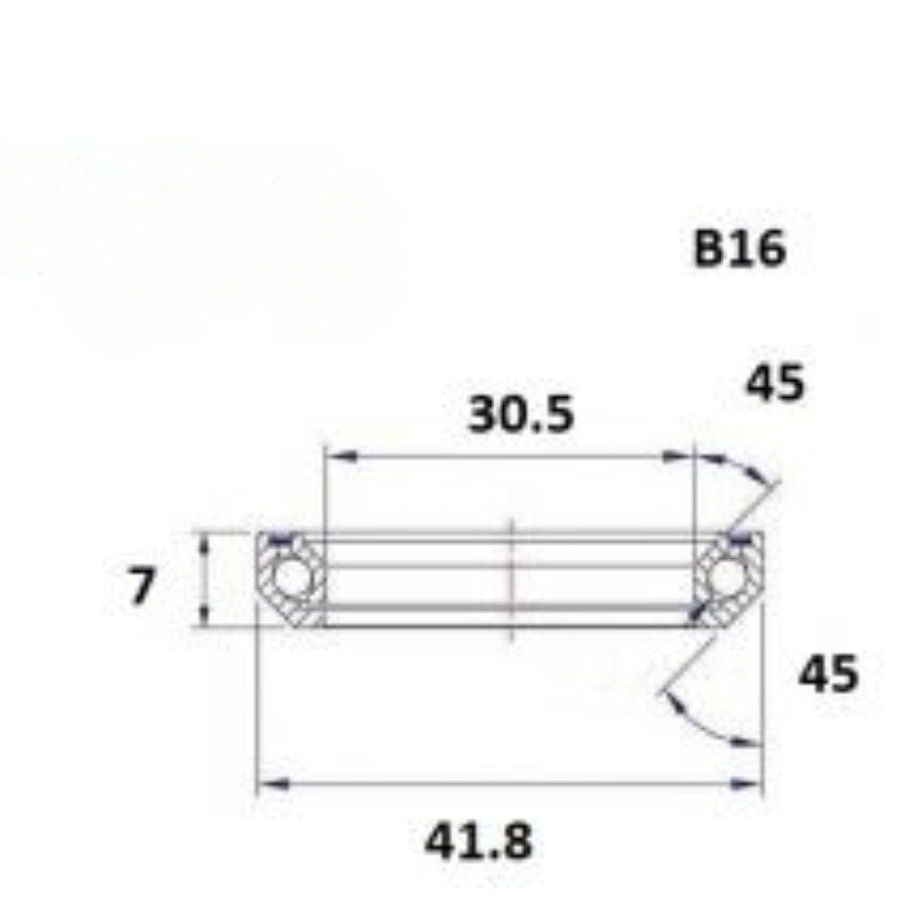 Headset bearing - Blackbearing - b16 - 30.5 x 41.8 x 7mm 45/45°