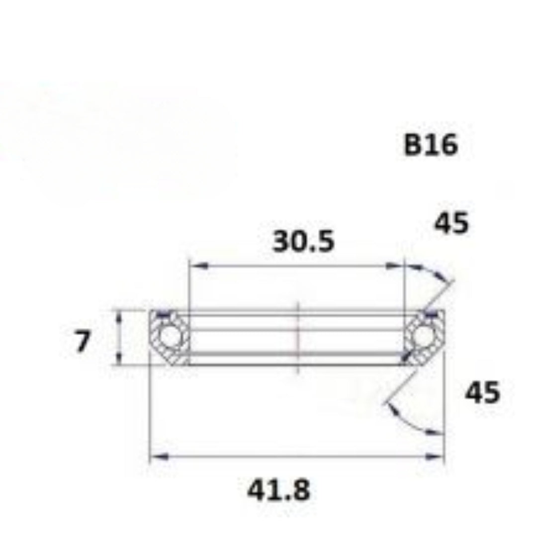 Headset bearing - Blackbearing - b16 - 30.5 x 41.8 x 7mm 45/45°