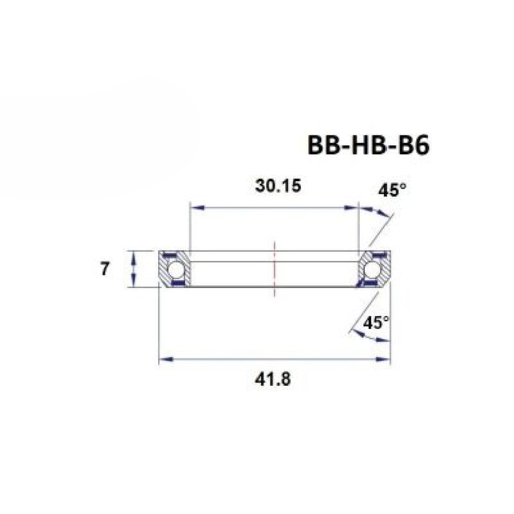 Headset bearing - Blackbearing - b6 - 30.15 x 41.8 x 7mm 45/45°
