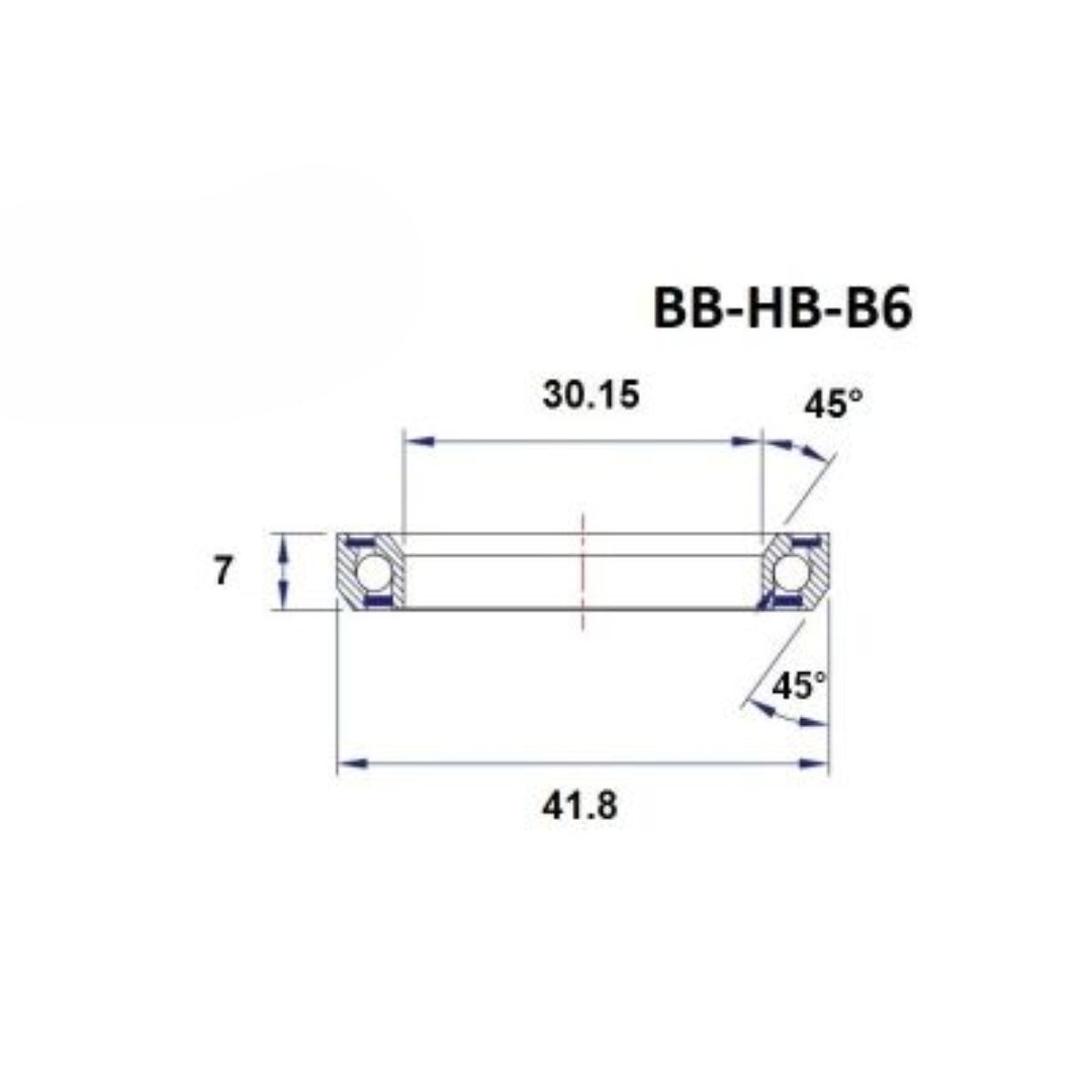 Headset bearing - Blackbearing - b6 - 30.15 x 41.8 x 7mm 45/45°