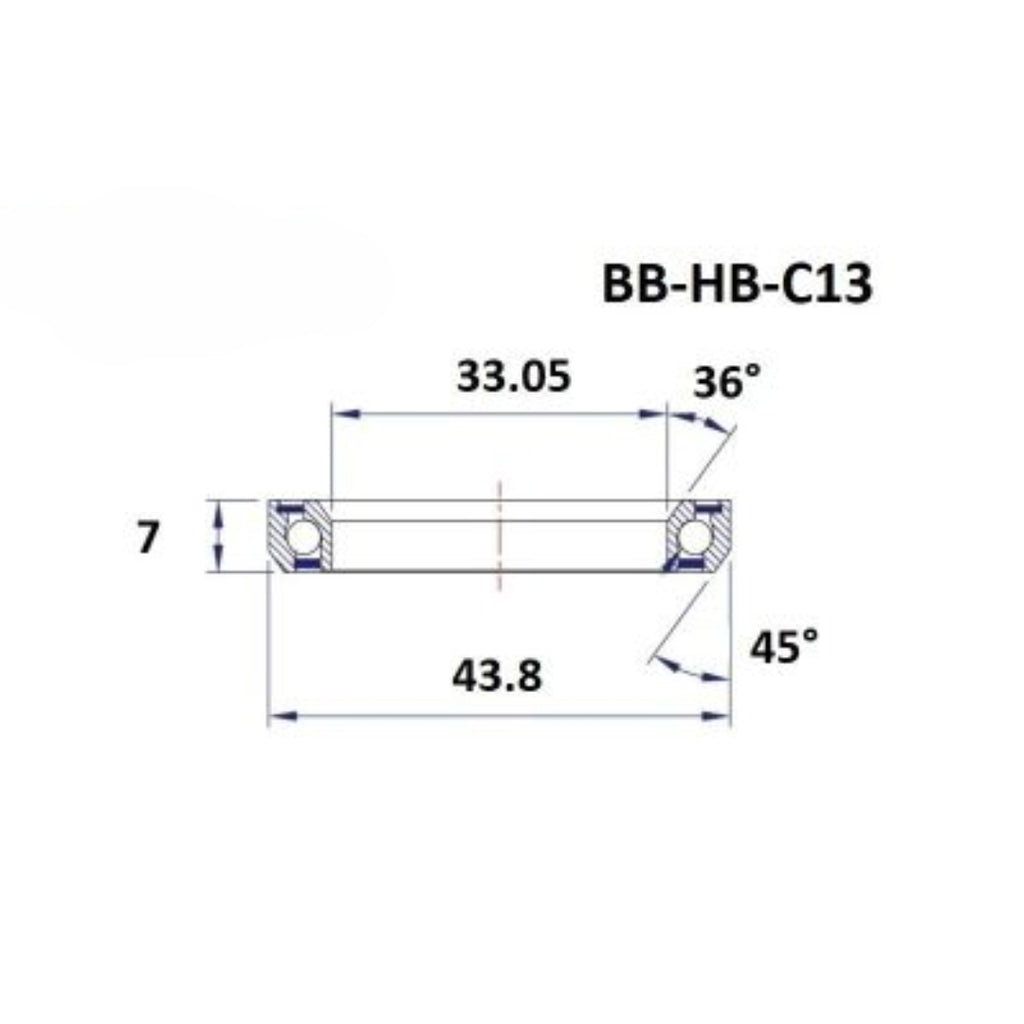Headset Bearing - BlackBearing - C13 - 33.05 x 43.8 x 7 mm 36/45°