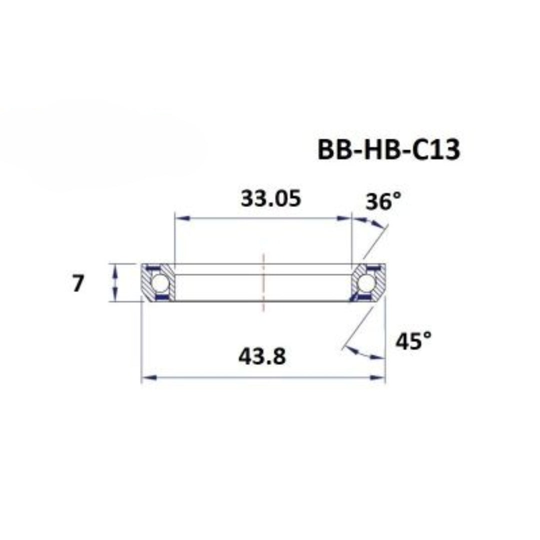 Headset Bearing - BlackBearing - C13 - 33.05 x 43.8 x 7 mm 36/45°
