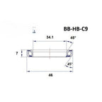 Headset Bearing - Black Bearing - C9 - 34.1 x 46 x 7 mm 45/45°