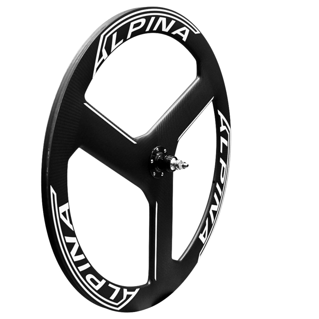 Alpina 3 Spoke Full Carbon Tubular Track Front Wheel (White)