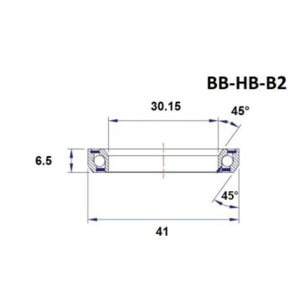 Headset bearing - Blackbearing - b2 - 30.15 x 41 x 6.5 mm 45/45°