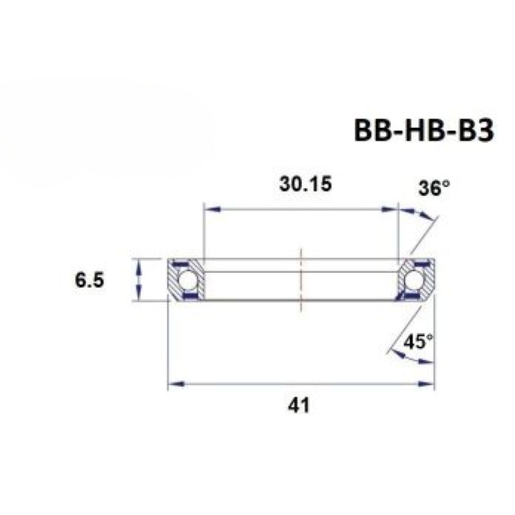 Headset bearing - Blackbearing - b3 - 30.15 x 41 x 6.5 mm 36/45°