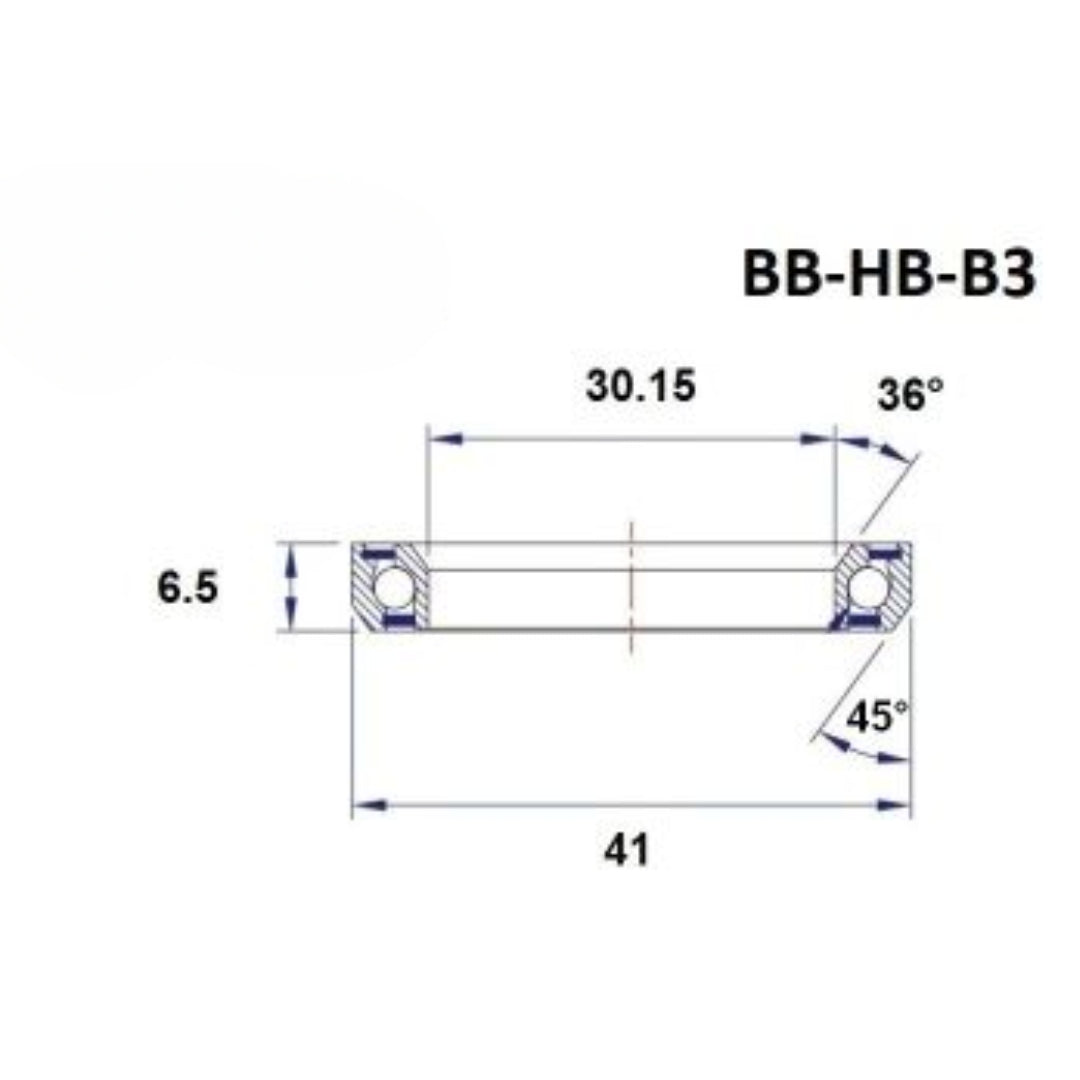 Headset bearing - Blackbearing - b3 - 30.15 x 41 x 6.5 mm 36/45°
