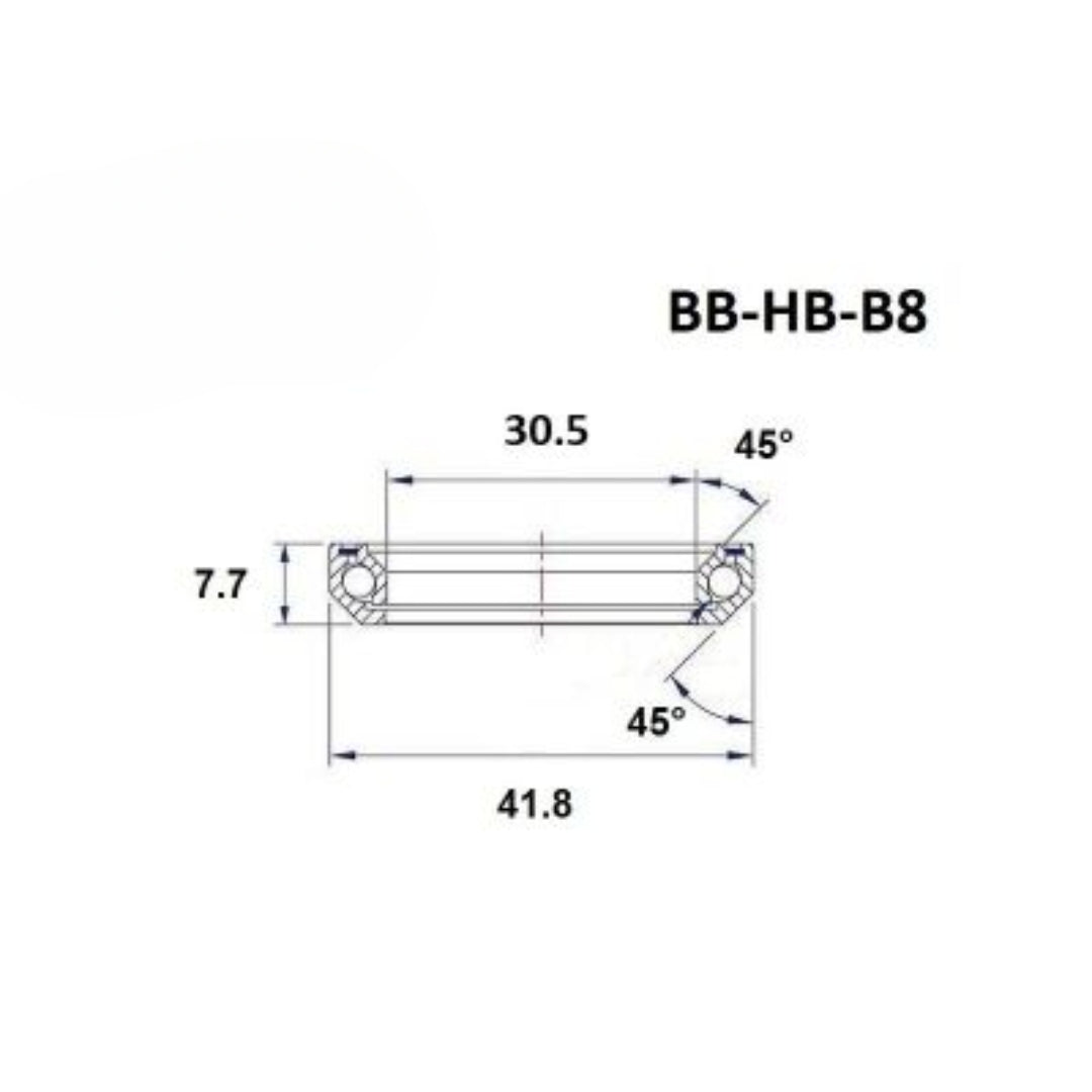 Headset bearing - Blackbearing - b8 - 30.5 x 41.8 x 7.7 mm 45/45°