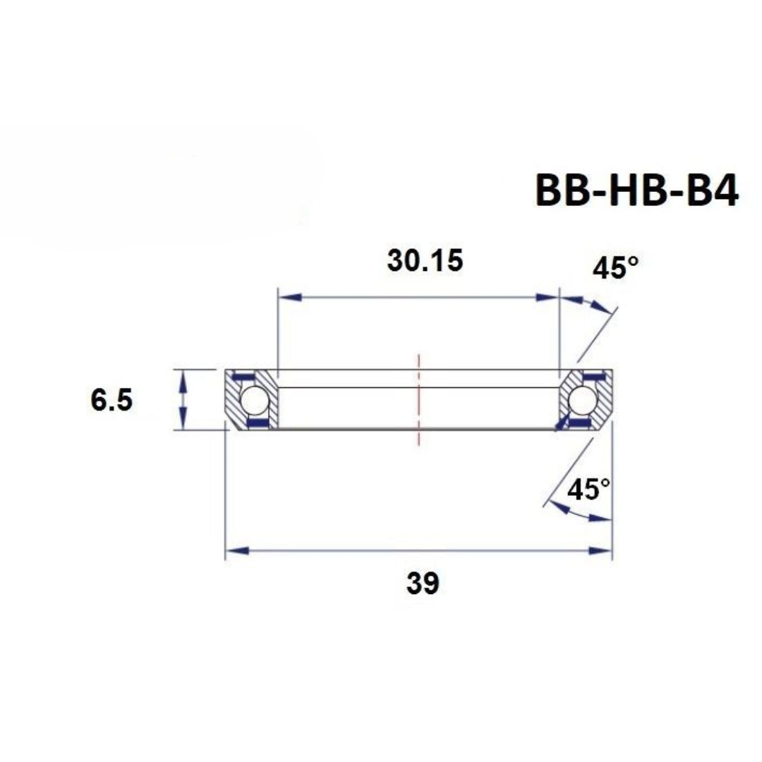 Headset bearing - Blackbearing - b4 - 30.15 x 39 x 6.5 mm 45/45°