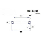 Headset Bearing - BlackBearing - C11 - 33 x 44 x 6 mm 36/45°