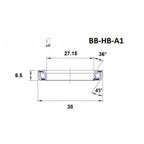 Headset bearing - Blackbearing - a1 - 27.15 x 38 x 6.5 mm 36/45°
