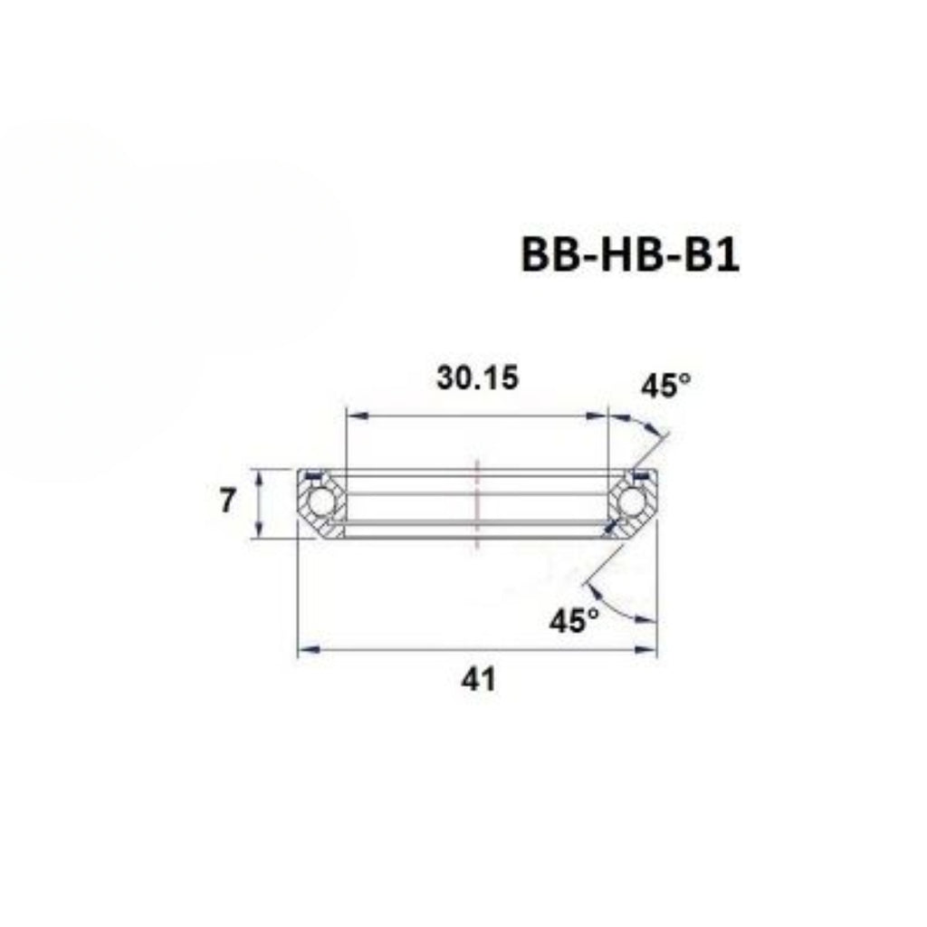 Headset bearing - Blackbearing - b1 - 30.15 x 41 x 7 mm 45/45°