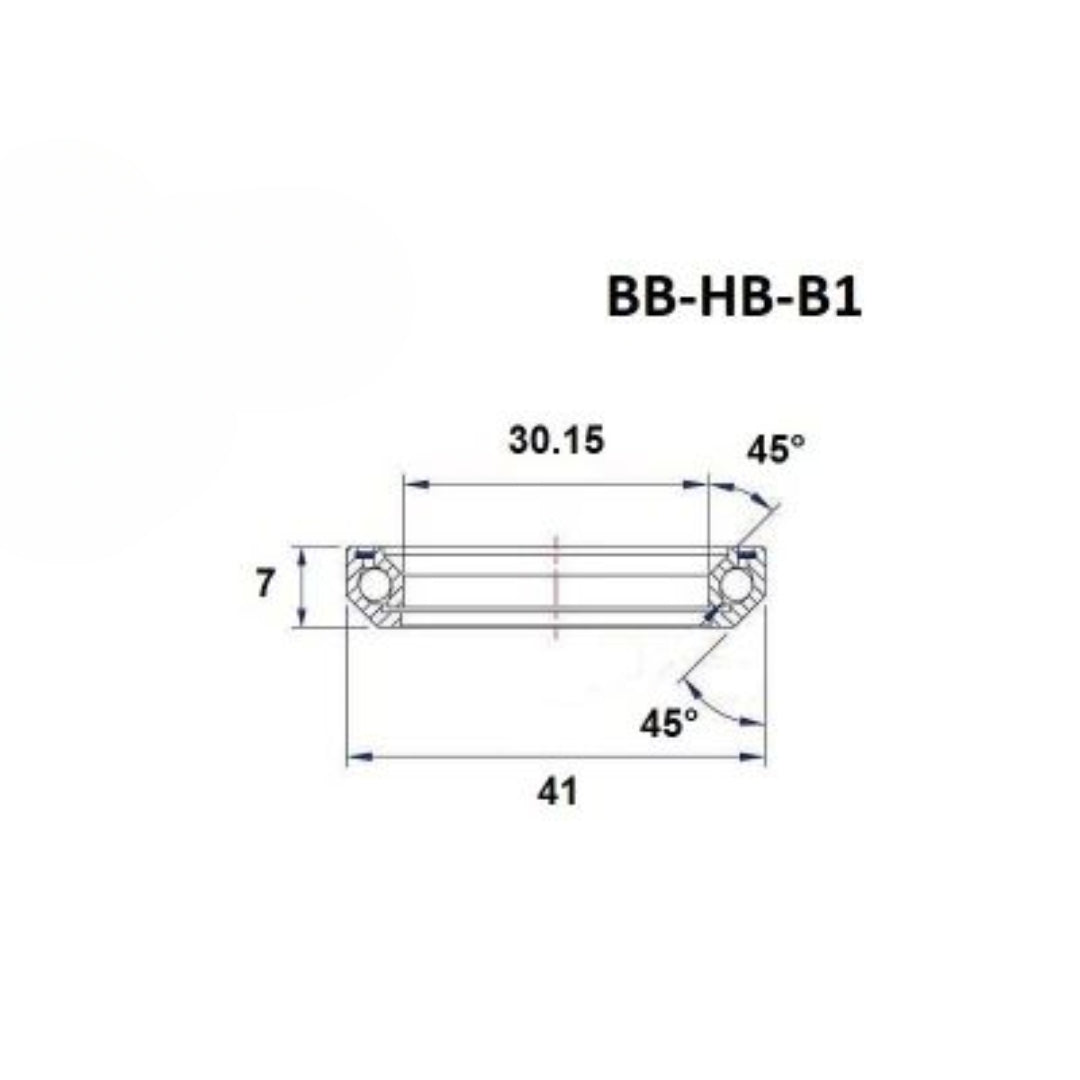 Headset bearing - Blackbearing - b1 - 30.15 x 41 x 7 mm 45/45°