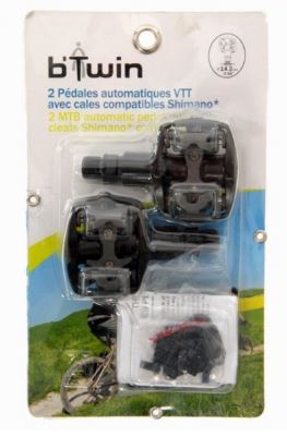 Btwin Mtb Pedals Wellgo With Cleats Shimano Compatible