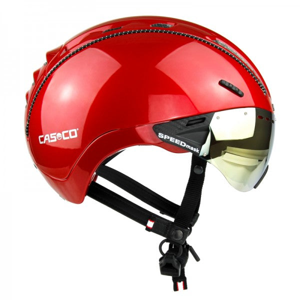 Casco Odster Plus Red Shiny With Visor Helmet