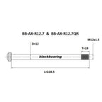 Axle - Blackbearing - r12.7qr (12mm-228.5-m12x1.5-19mm)