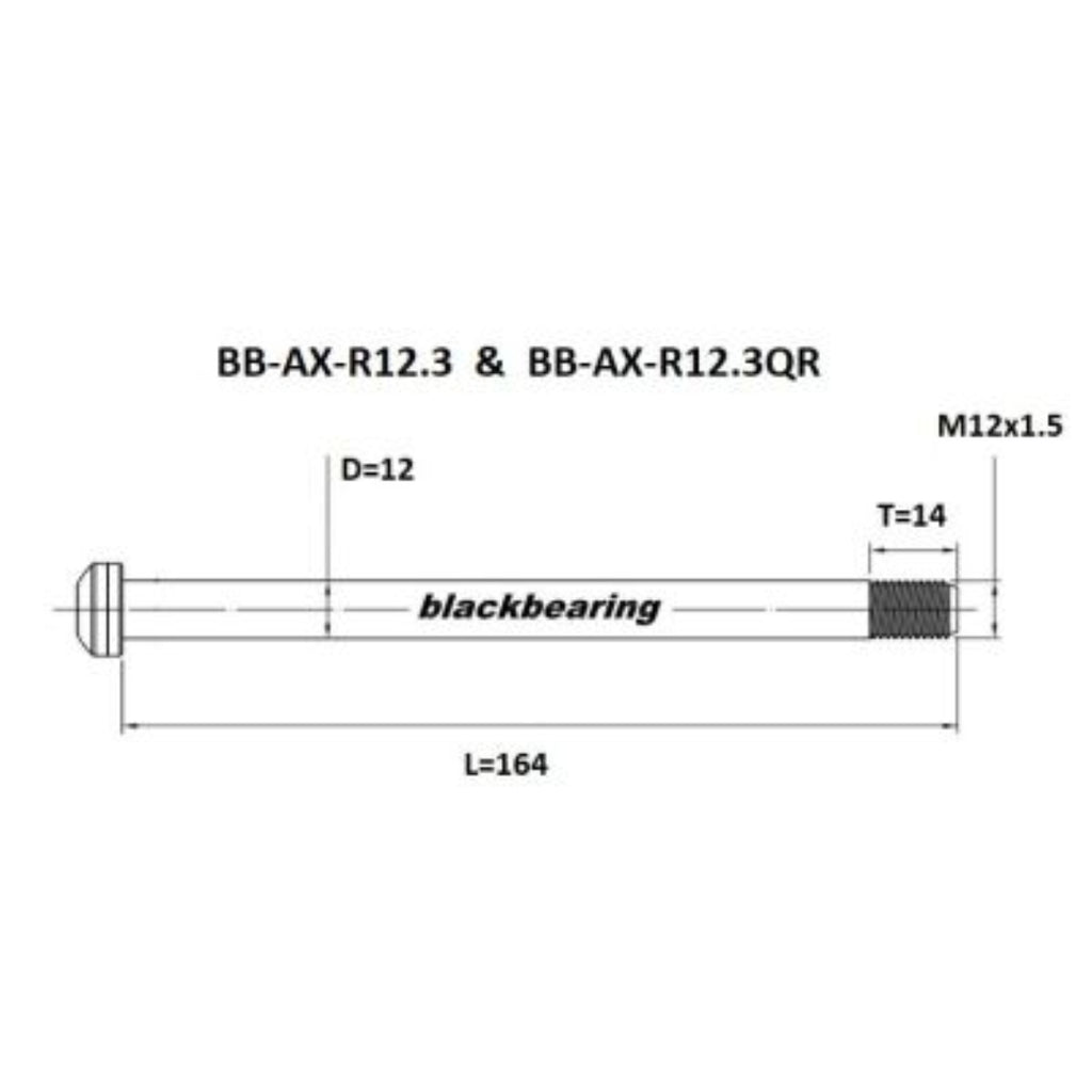 Axle -Blackbearing - r12.3 (12mm-164-m12x1.5-14mm)