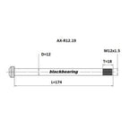 Axle - Blackbearing - r12.19 (12mm-174-m12x1.5-18mm)