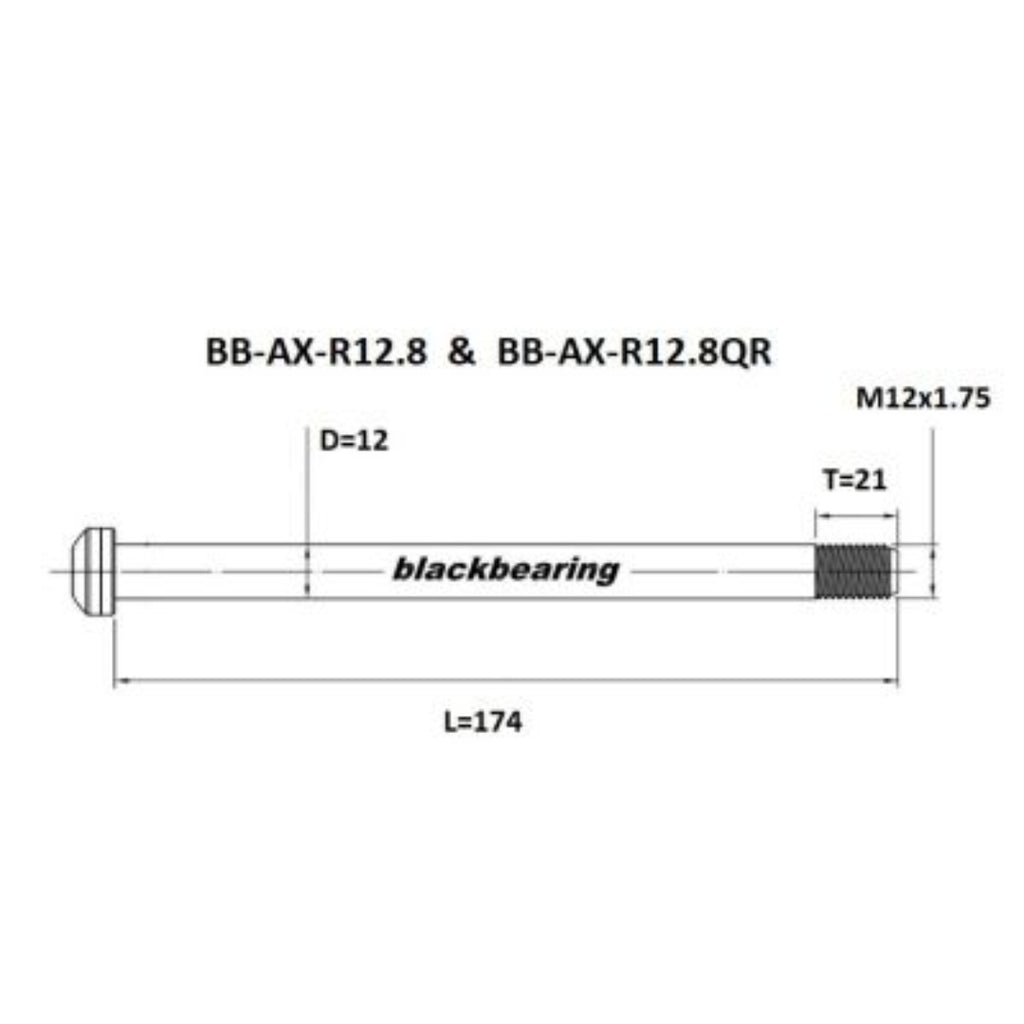 Axle - Blackbearing - r12.8 (12mm-174-m12x1.75-21mm)