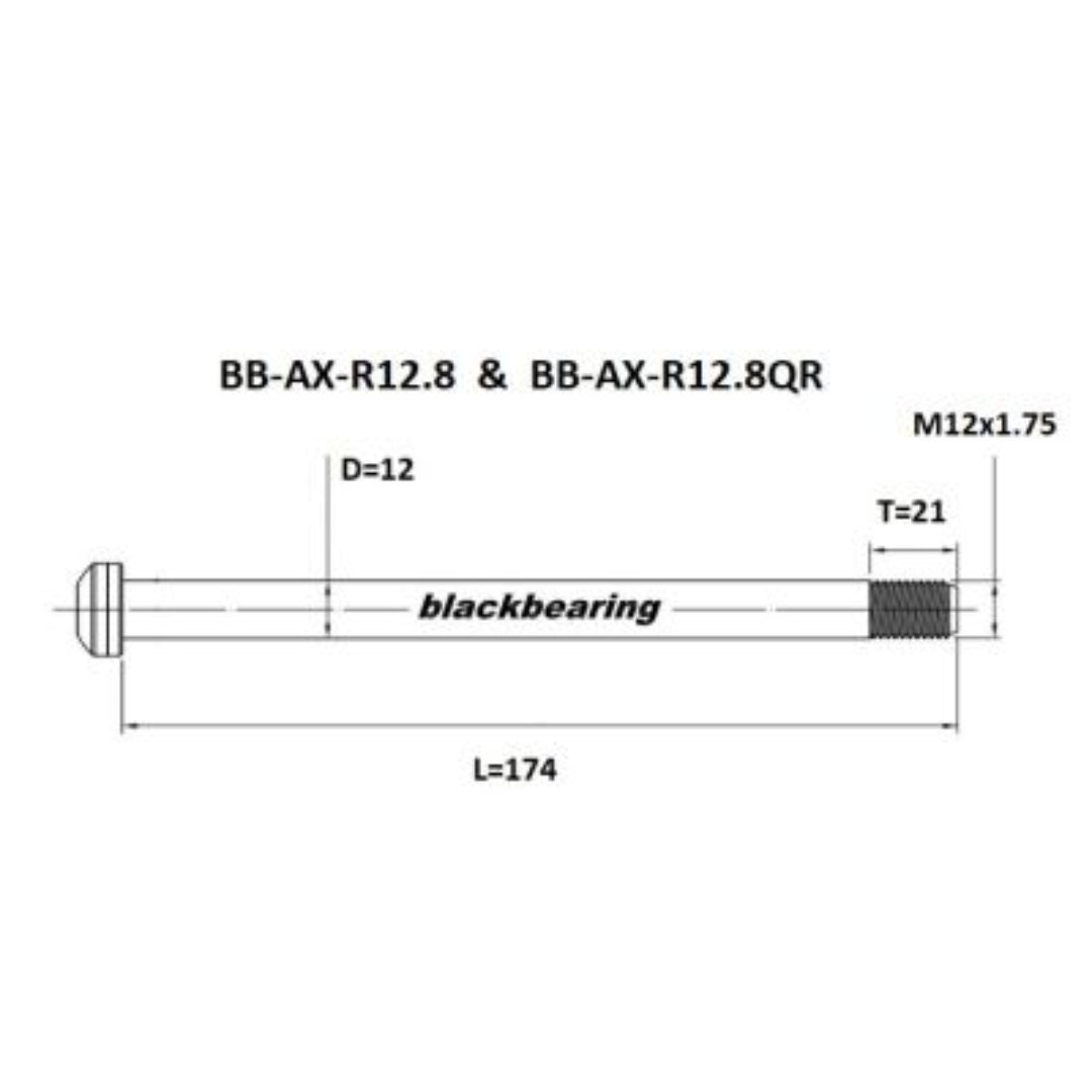 Axle - Blackbearing - r12.8 (12mm-174-m12x1.75-21mm)